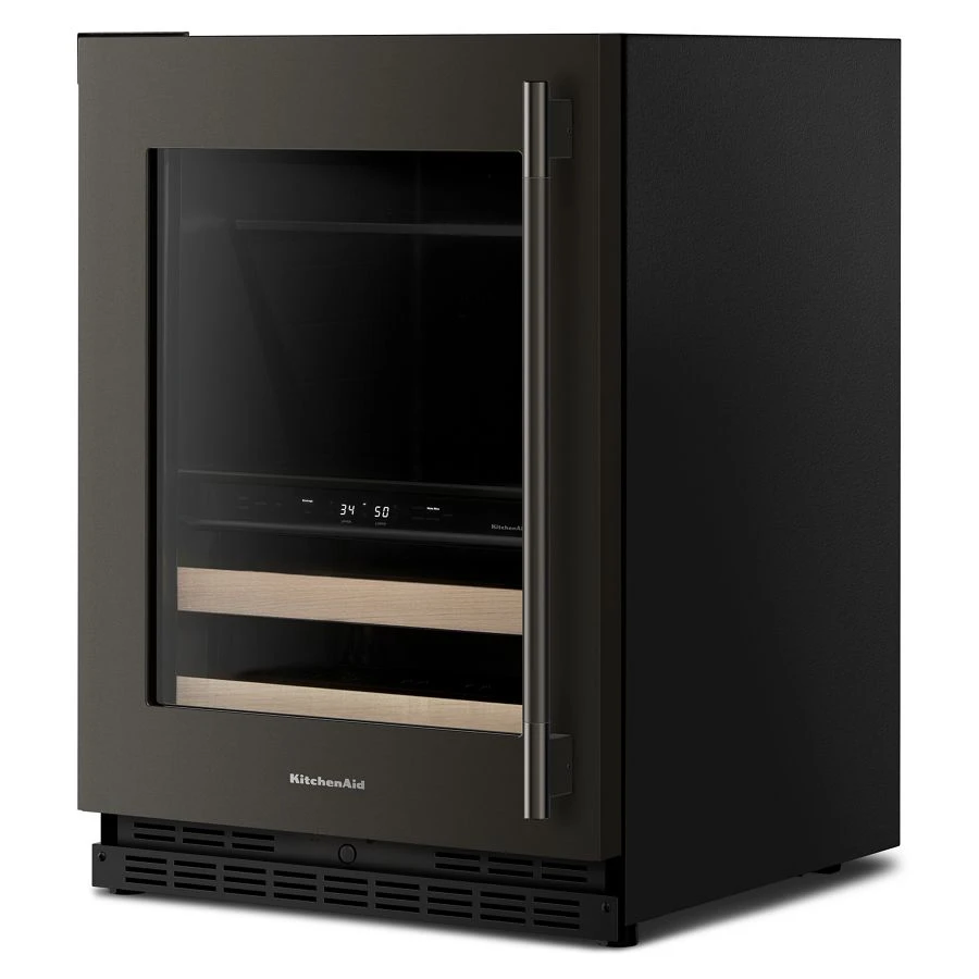 24" Beverage Center With Glass Door And Wood-front Racks KUBL524SBE