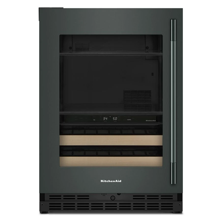 24" Beverage Center With Glass Door And Wood-front Racks KUBL524SJP