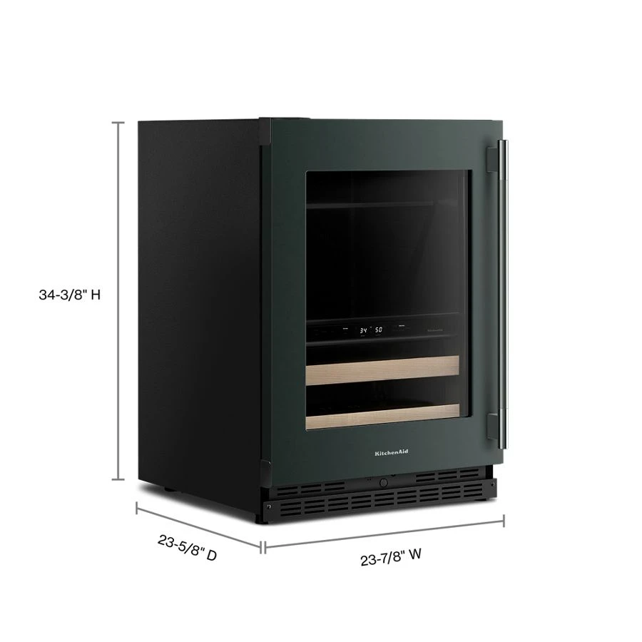 24" Beverage Center With Glass Door And Wood-front Racks KUBL524SJP