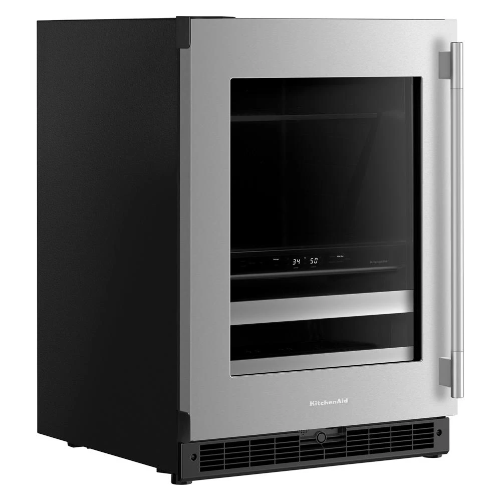 24" Beverage Center with Glass Door and Metal-Front Racks view 2