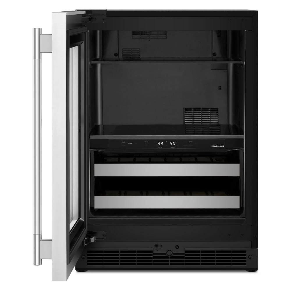 24" Beverage Center with Glass Door and Metal-Front Racks view 4