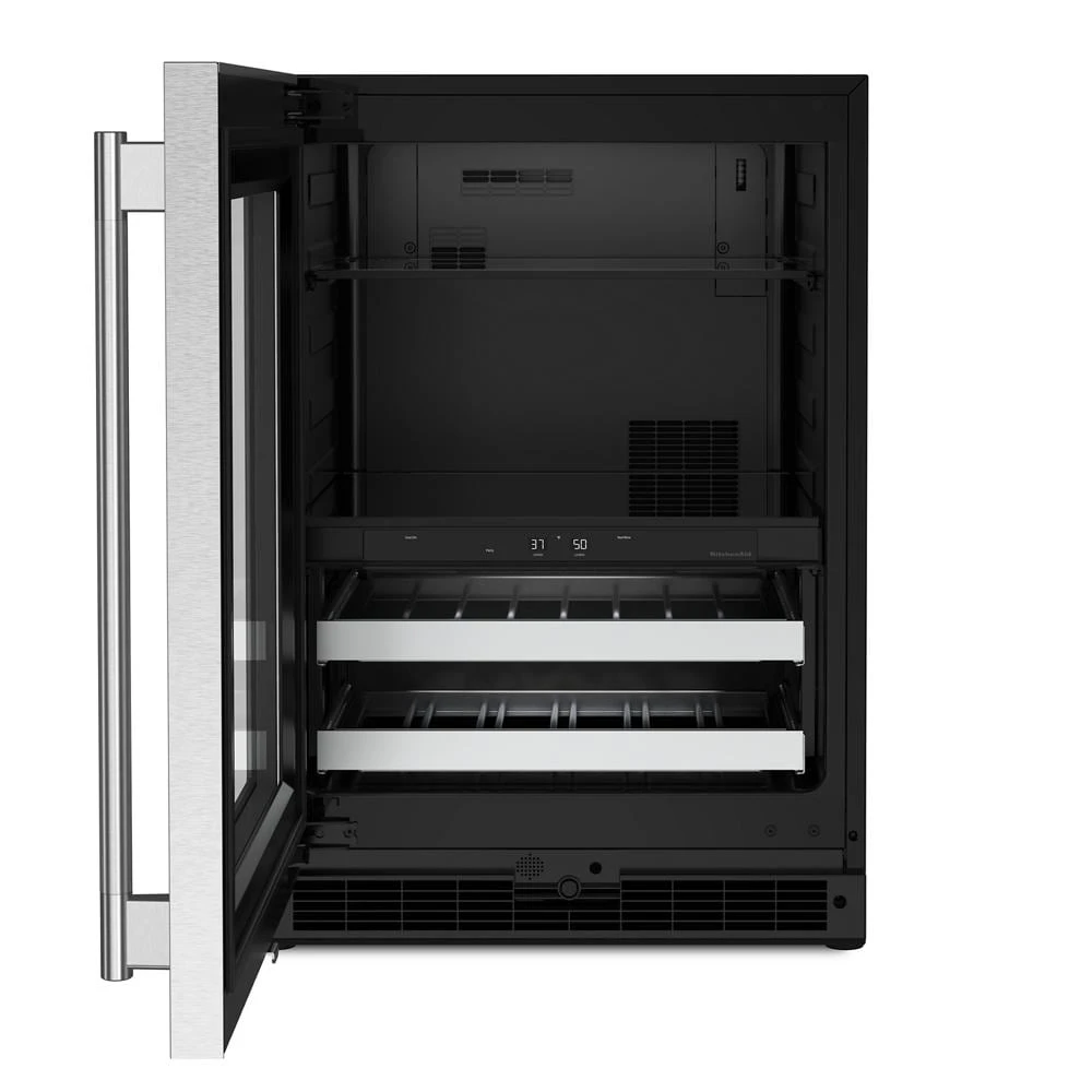24" Beverage Center with Glass Door and Metal-Front Racks view 5