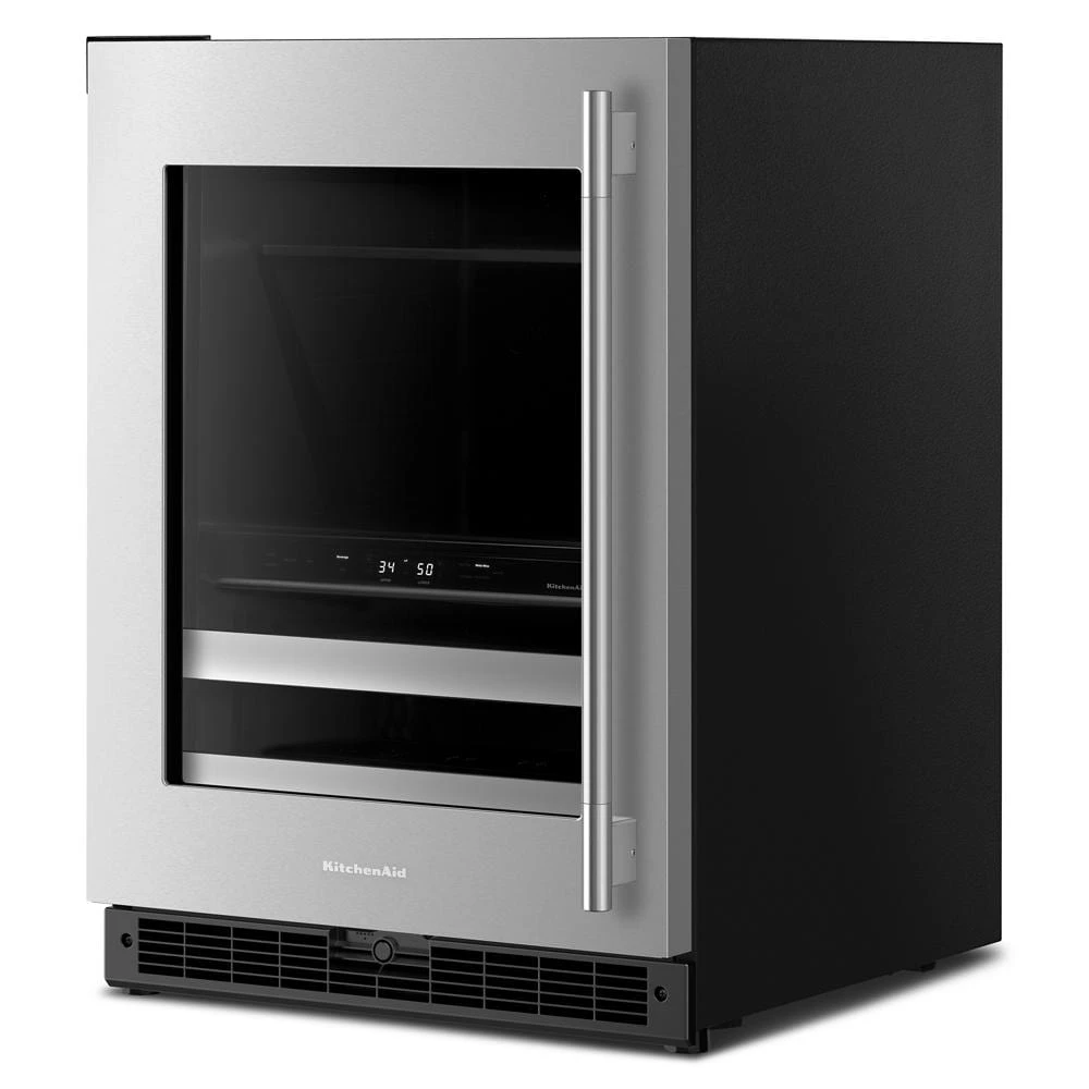 24" Beverage Center with Glass Door and Metal-Front Racks view 7