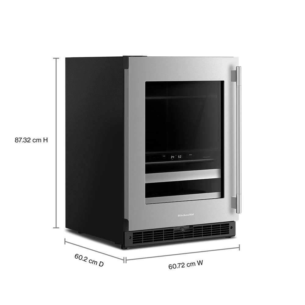 24" Beverage Center with Glass Door and Metal-Front Racks view 8
