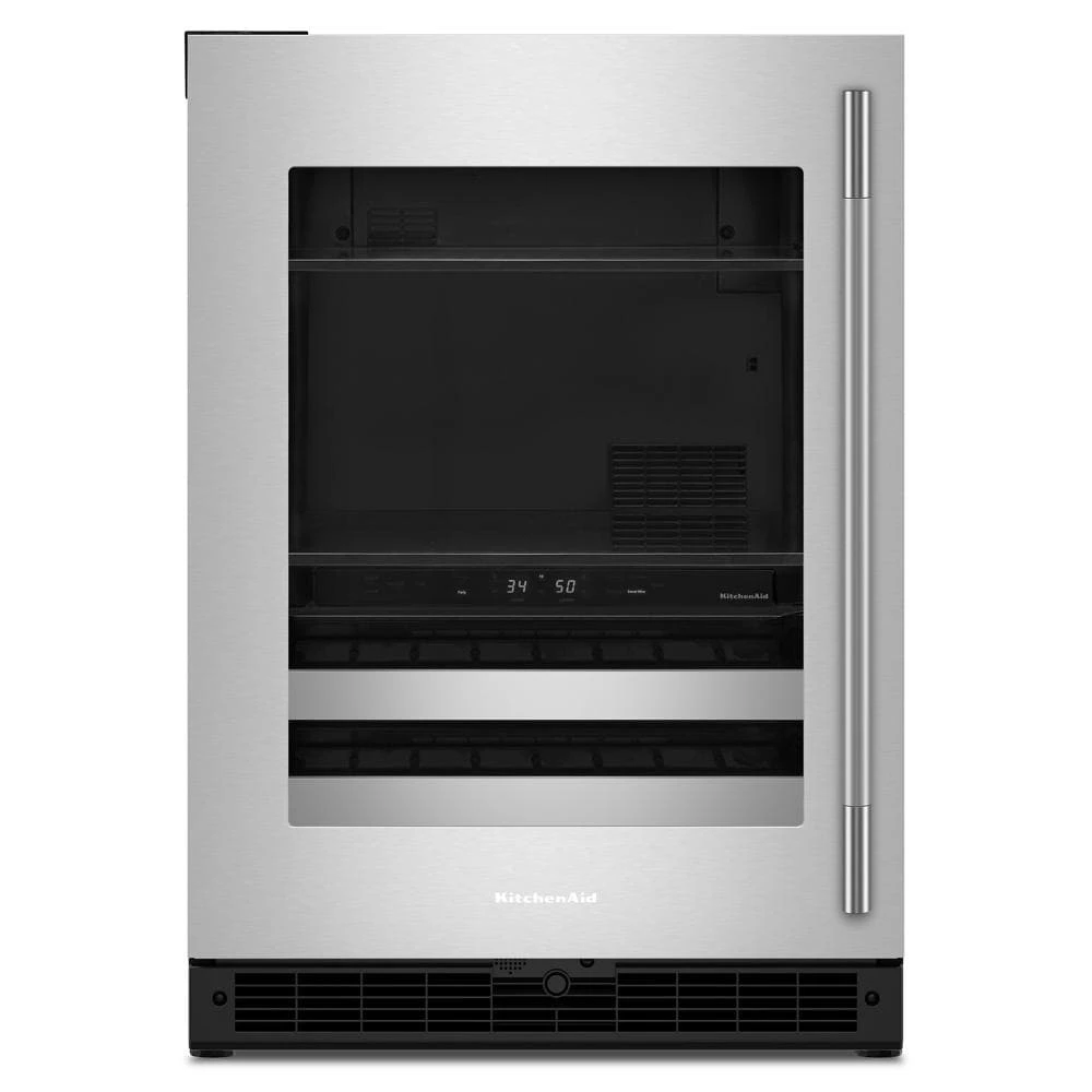 24" Beverage Center with Glass Door and Metal-Front Racks view 9