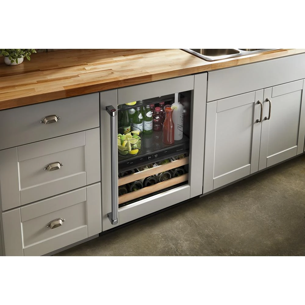 24" Panel-Ready Beverage Center with Wood-Front Racks KUBR214KPA