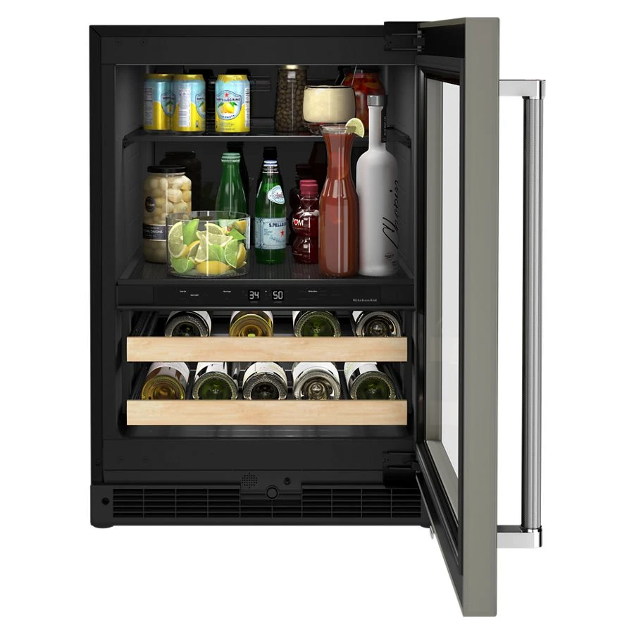 24" Panel-Ready Beverage Center with Wood-Front Racks view 5