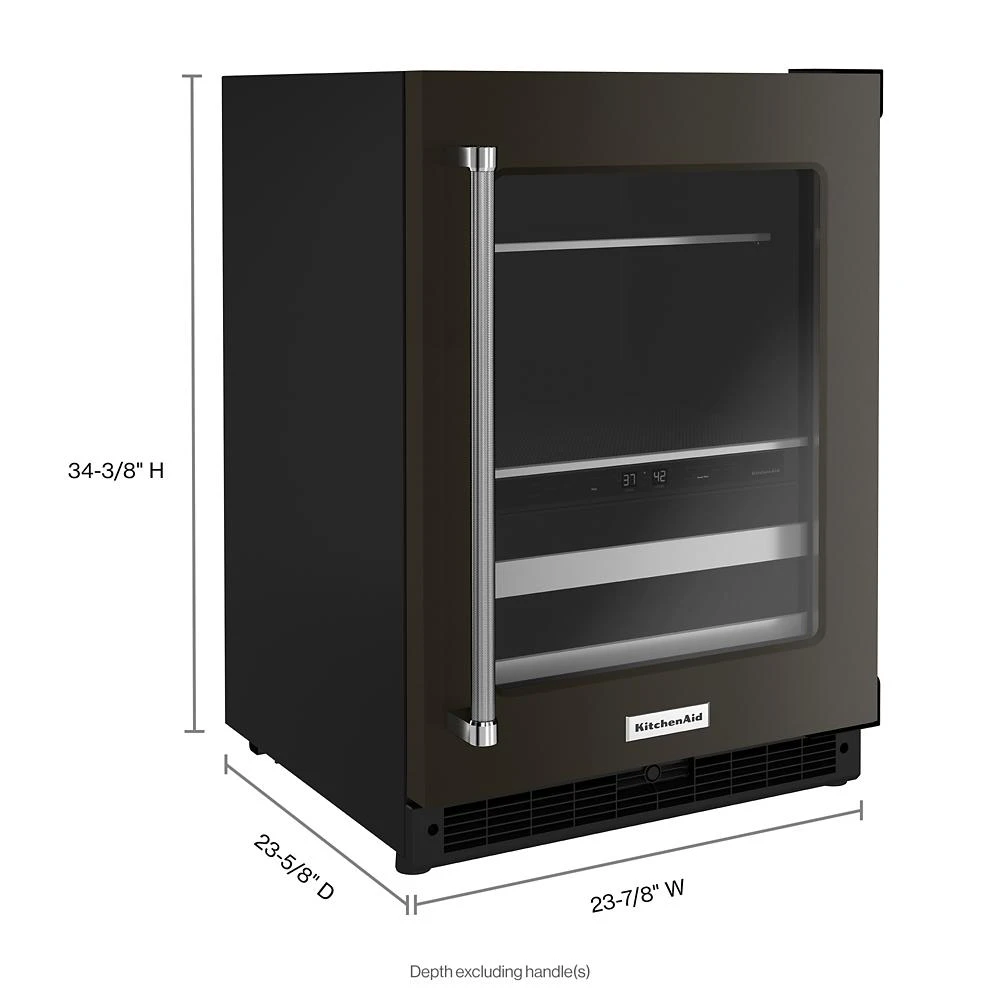 24" Beverage Center with Glass Door and Metal-Front Racks KUBR314KBS