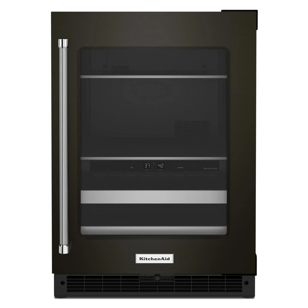 24" Beverage Center with Glass Door and Metal-Front Racks KUBR314KBS