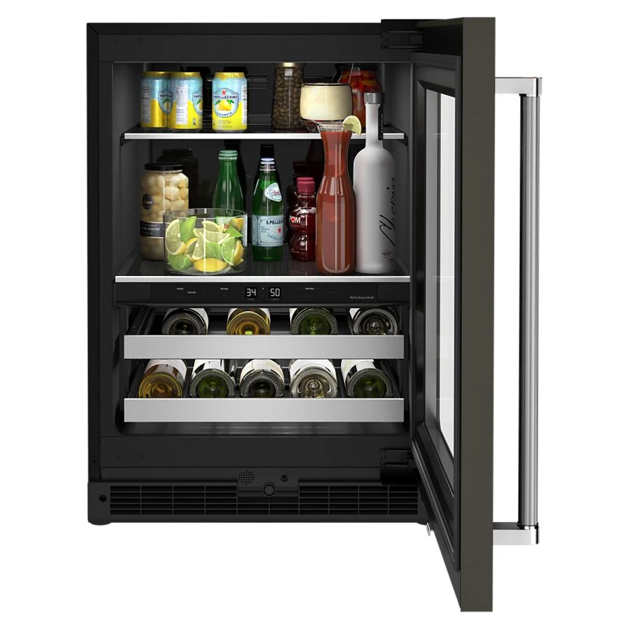 24" Beverage Center with Glass Door and Metal-Front Racks view 3