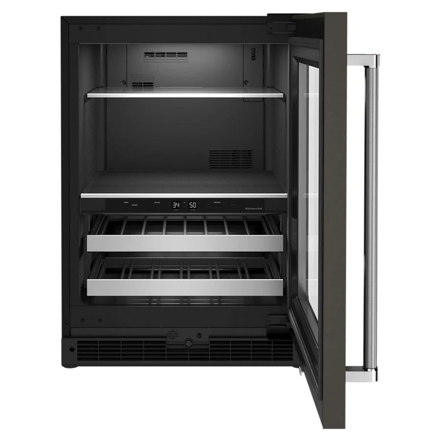 24" Beverage Center with Glass Door and Metal-Front Racks view 2