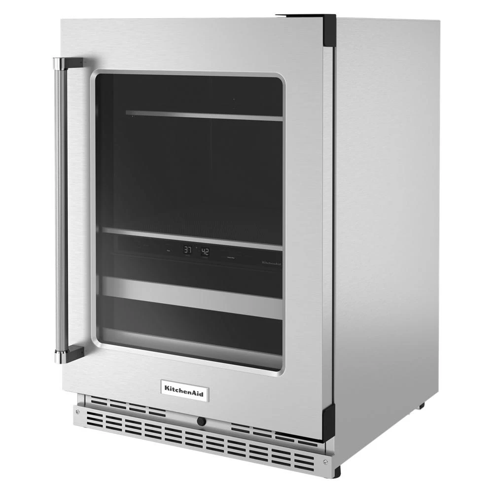24" Beverage Center with Glass Door and Metal-Front Racks KUBR314KSS