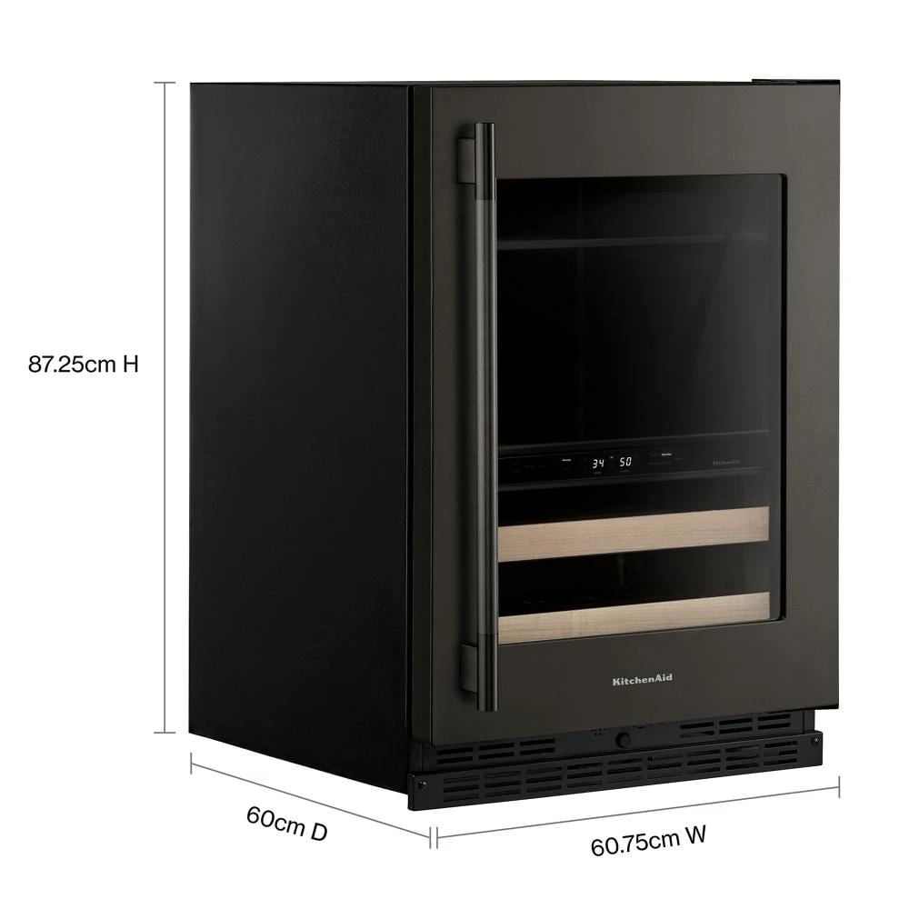 24" Beverage Center with Glass Door and Wood-Front Racks view 5