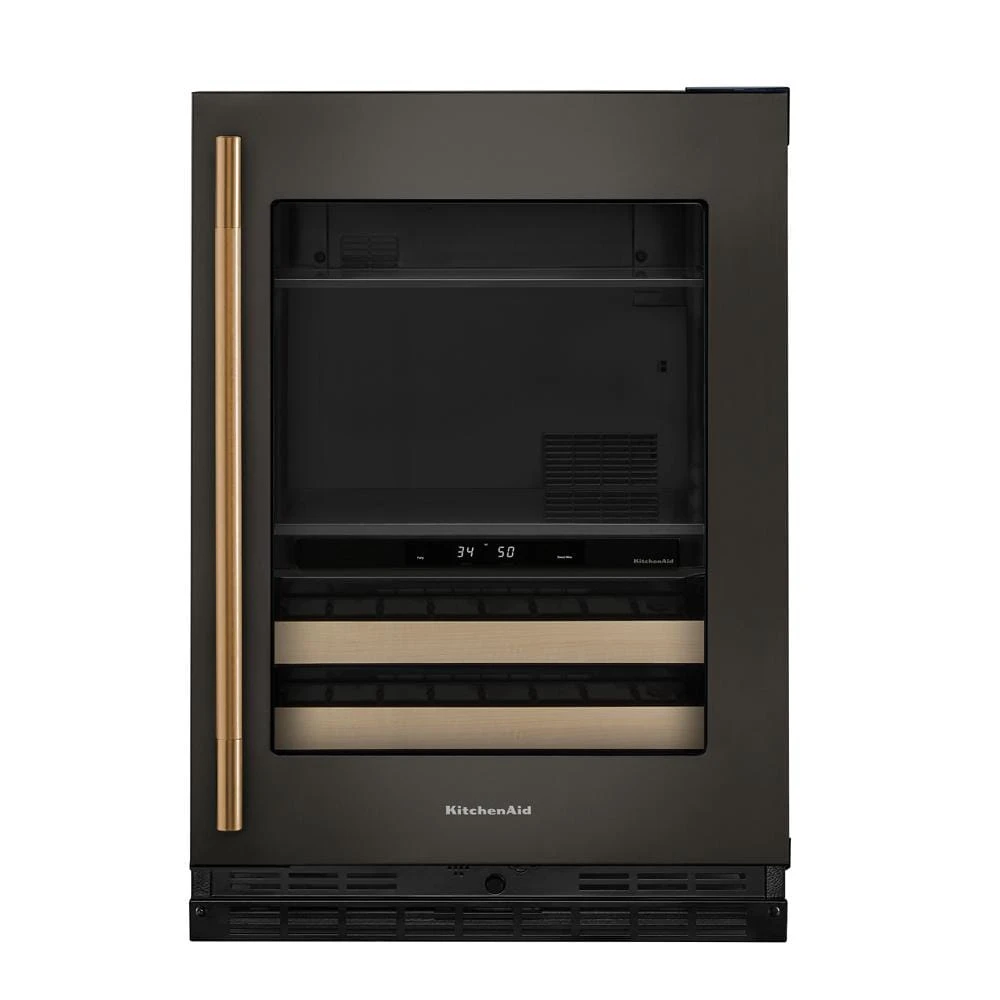 24" Beverage Center with Glass Door and Wood-Front Racks view 6
