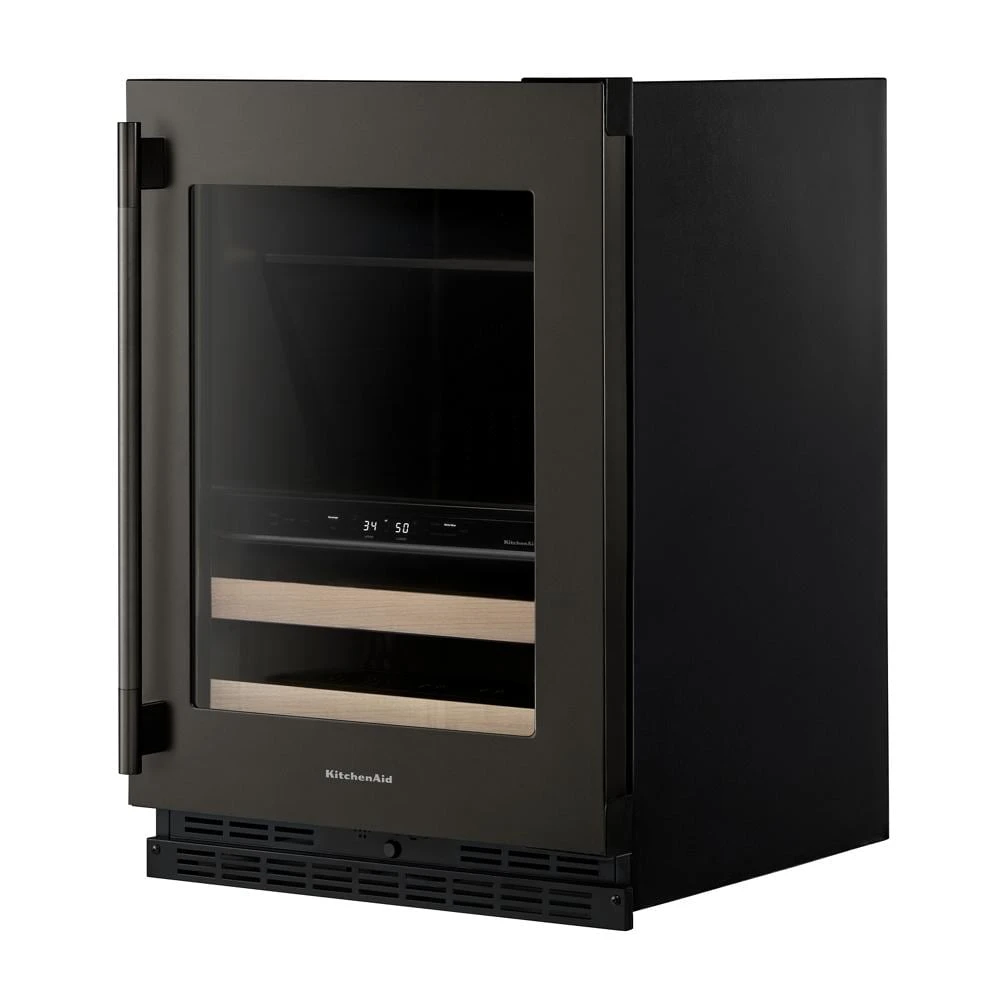 24" Beverage Center with Glass Door and Wood-Front Racks view 7