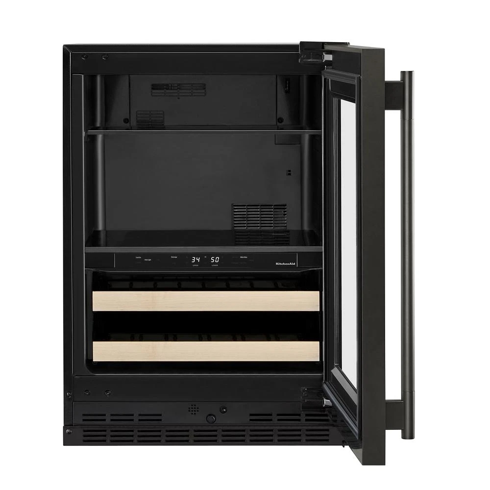 24" Beverage Center with Glass Door and Wood-Front Racks view 10
