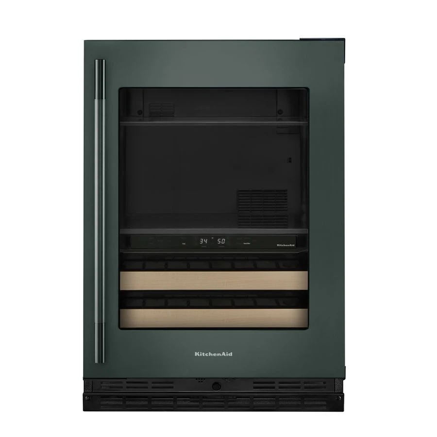 24" Beverage Center With Glass Door And Wood-front Racks KUBR524SJP
