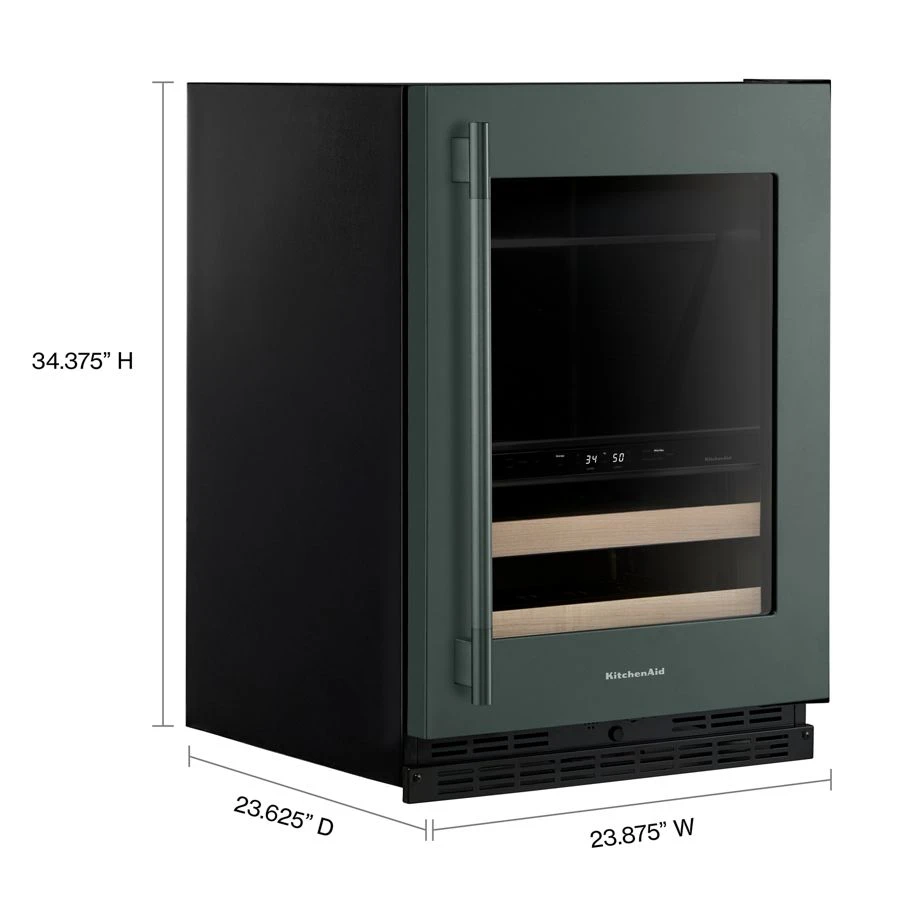 24" Beverage Center With Glass Door And Wood-front Racks KUBR524SJP