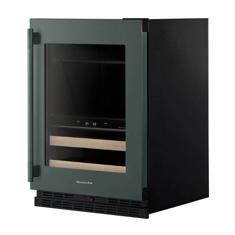 24" Beverage Center With Glass Door And Wood-front Racks KUBR524SJP