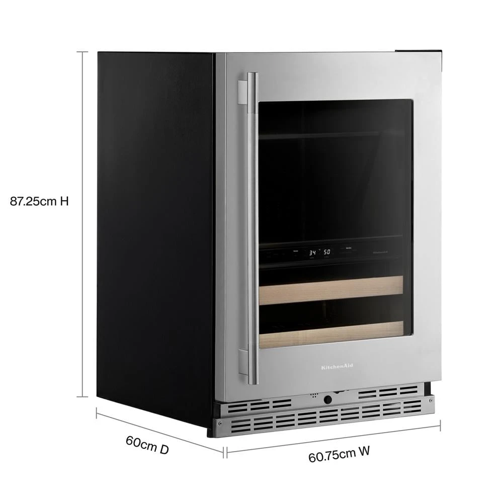 24" Beverage Center with Glass Door and Wood-Front Racks view 8