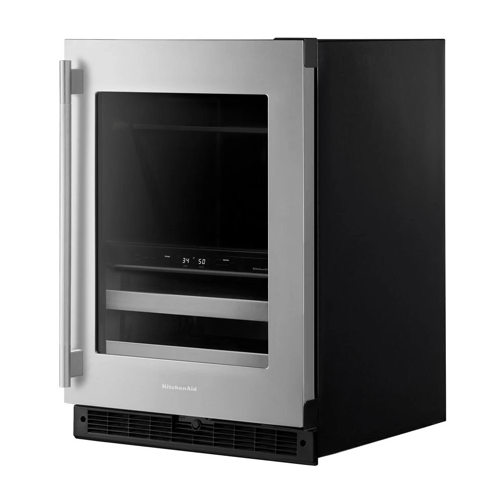 24" Beverage Center with Glass Door and Metal-Front Racks view 3