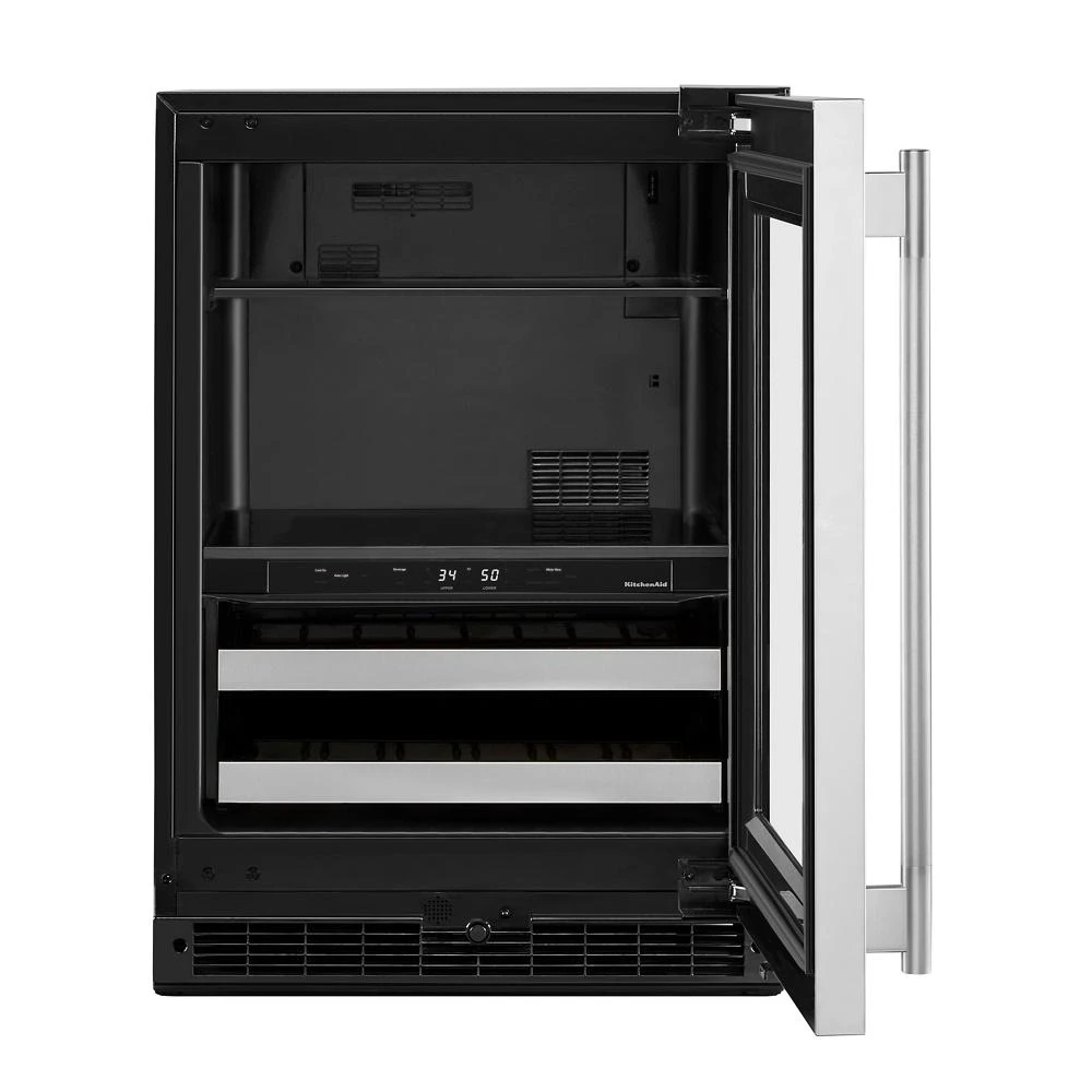 24" Beverage Center with Glass Door and Metal-Front Racks view 4
