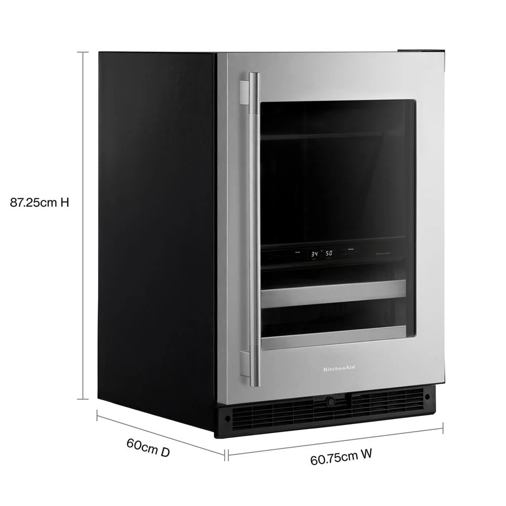 24" Beverage Center with Glass Door and Metal-Front Racks view 7