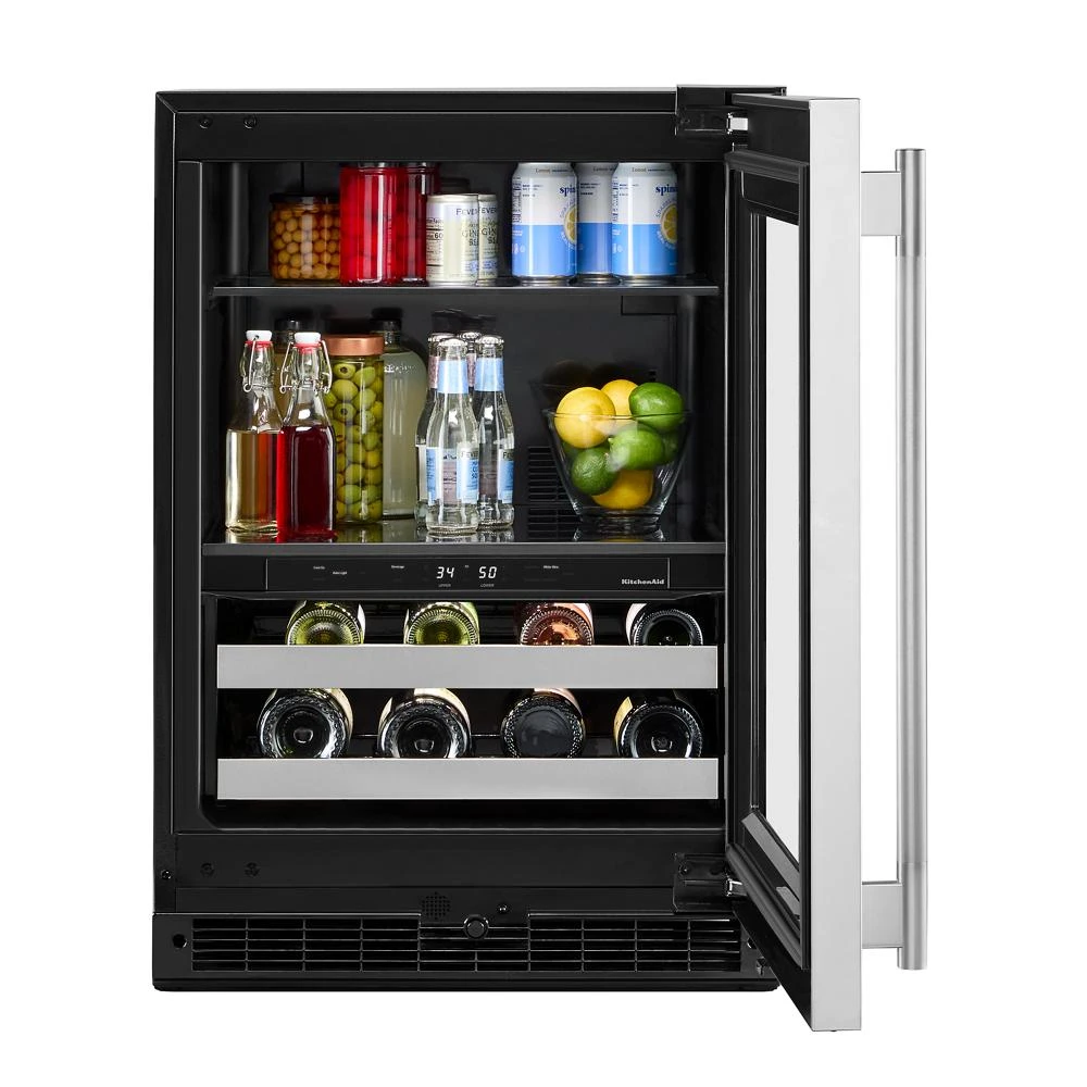 24" Beverage Center with Glass Door and Metal-Front Racks view 9