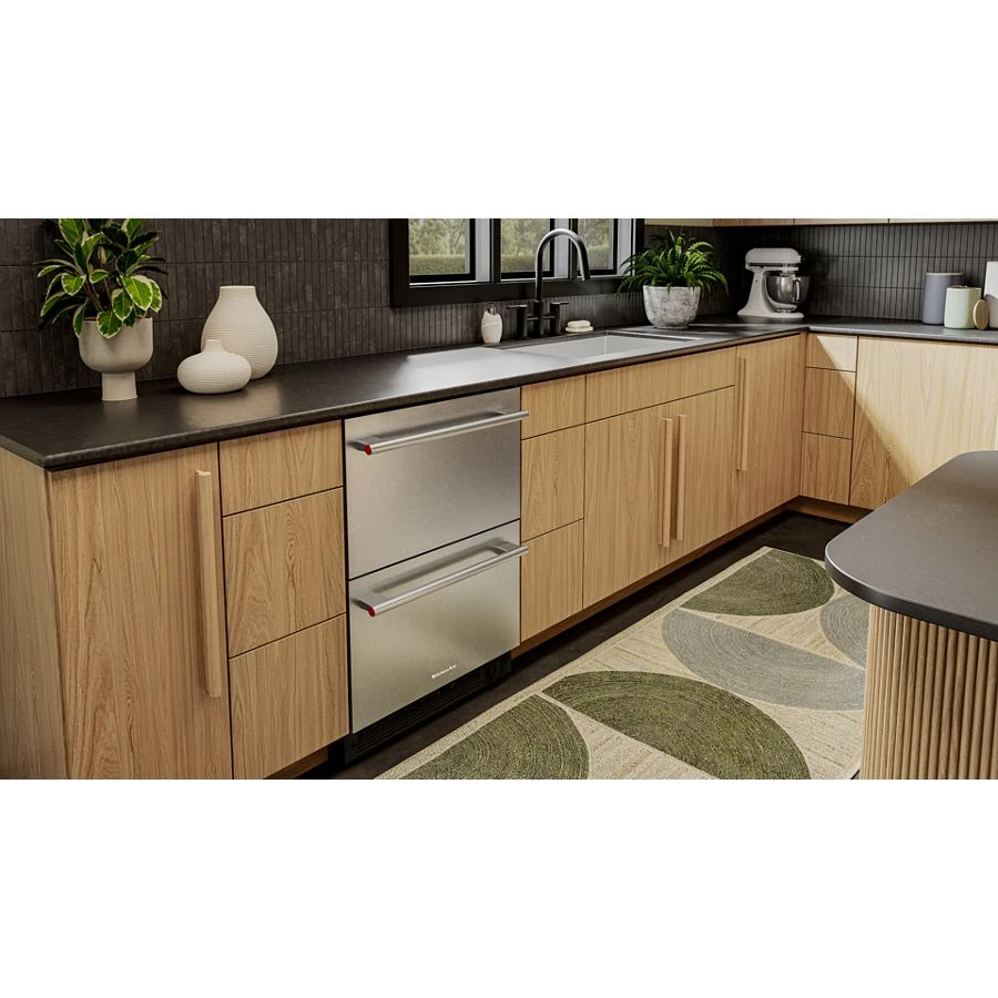 24" Stainless Steel Undercounter Double-drawer Refrigerator/freezer KUCT524SSB