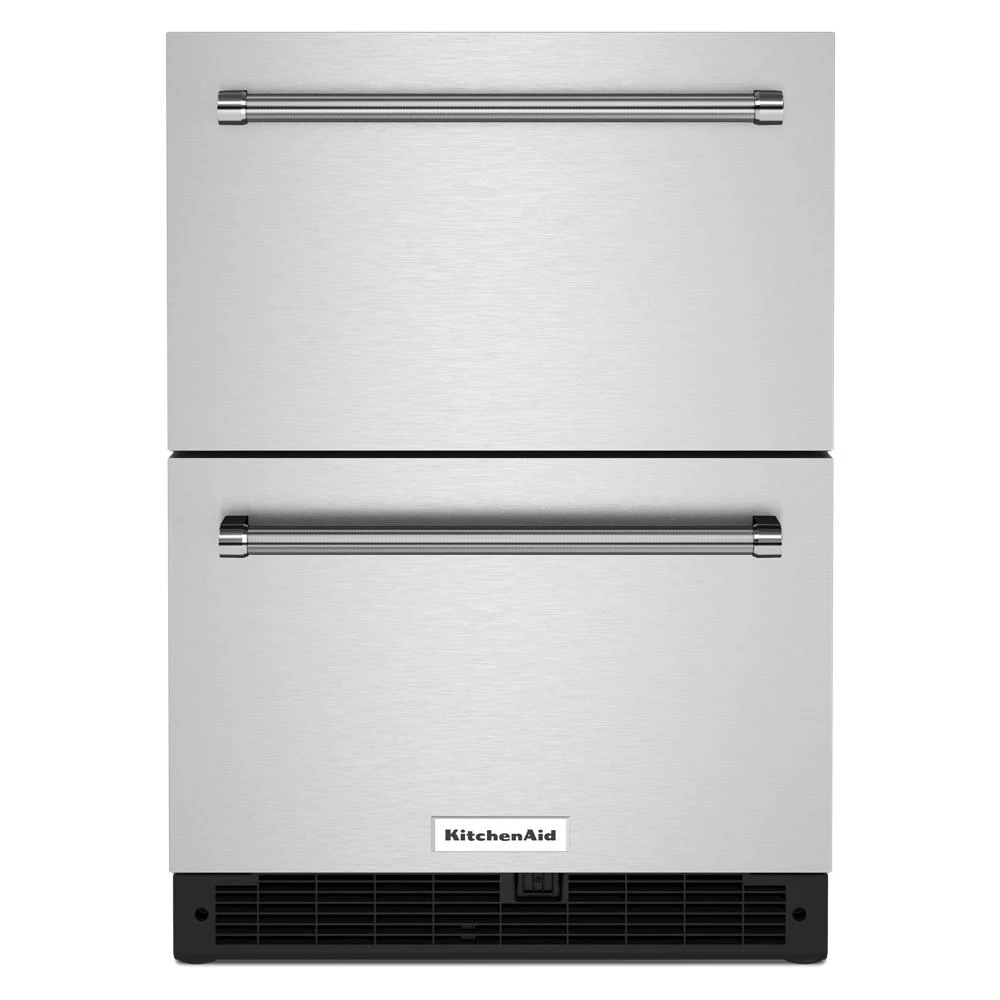24" Stainless Steel Undercounter Double-Drawer Refrigerator KUDR204KSB