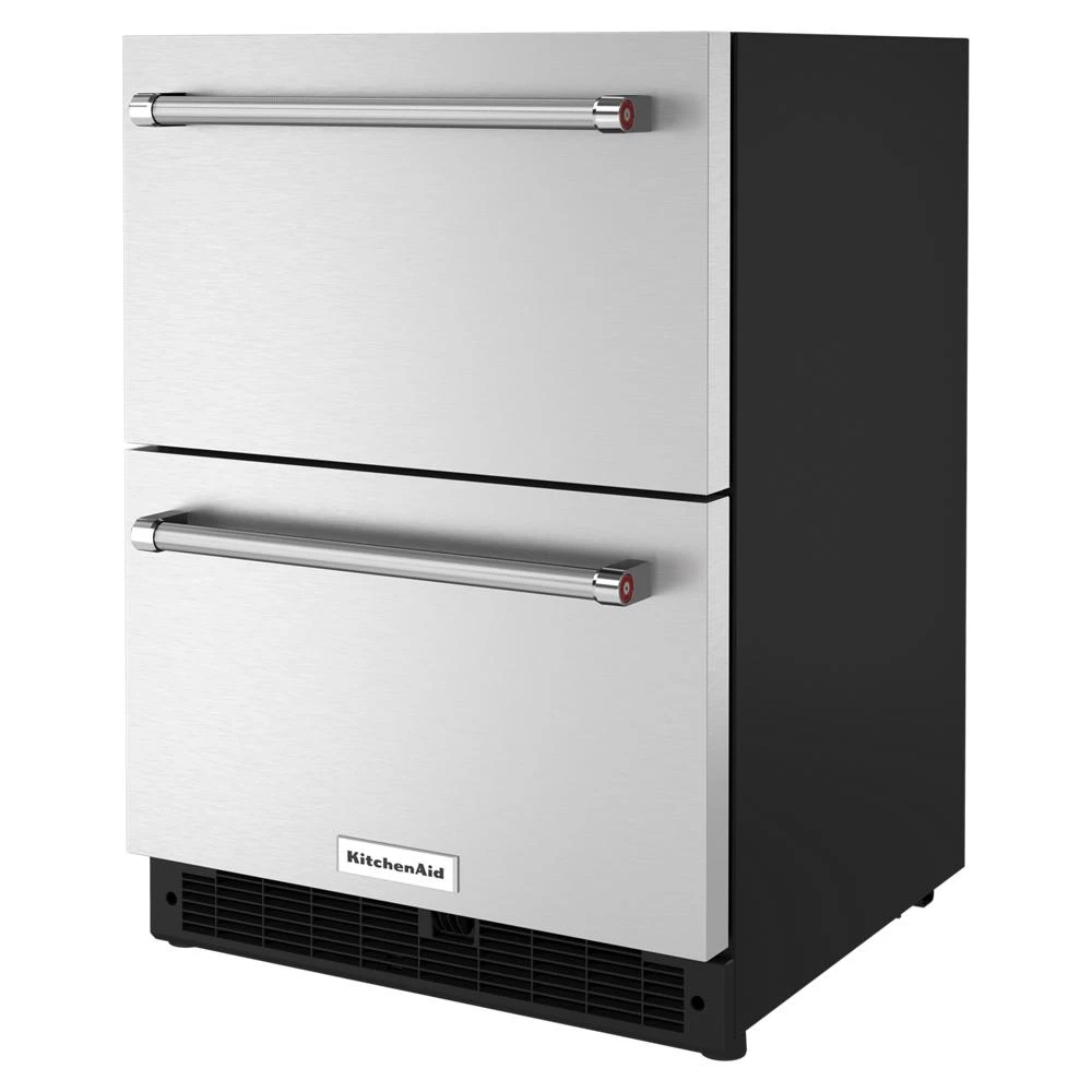 24" Stainless Steel Undercounter Double-Drawer Refrigerator KUDR204KSB