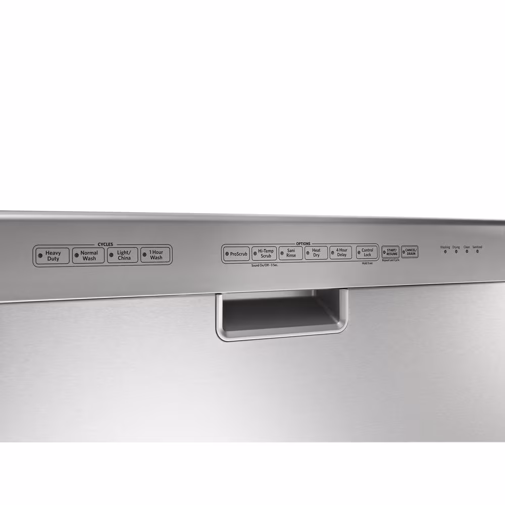 24-Inch 4-Cycle/6-Option Dishwasher, Pocket Handle view 5