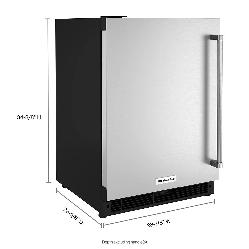 24" Undercounter Refrigerator with Stainless Steel Door KURL114KSB