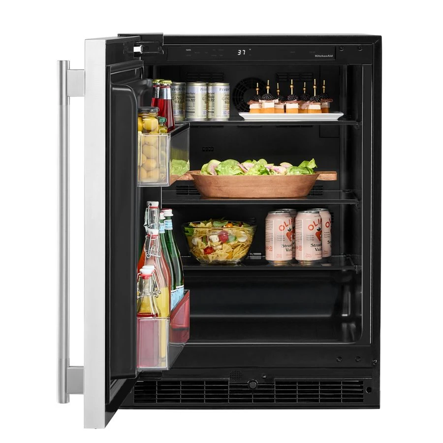24" Undercounter Refrigerator With Stainless Steel Door KURL124SSB