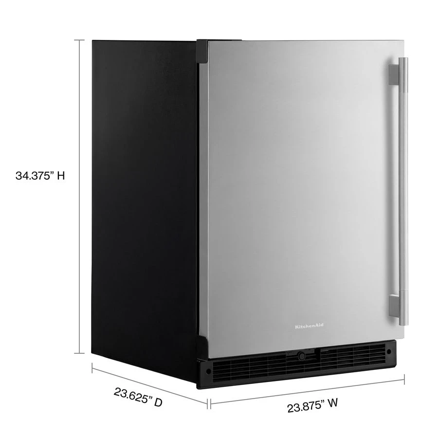 24" Undercounter Refrigerator With Stainless Steel Door KURL124SSB
