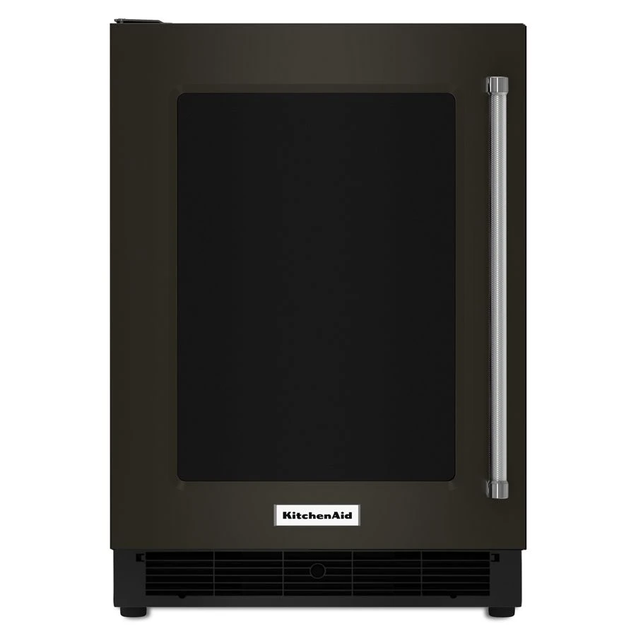 24" Undercounter Refrigerator with Glass Door and Metal Trim Shelves KURL304EBS