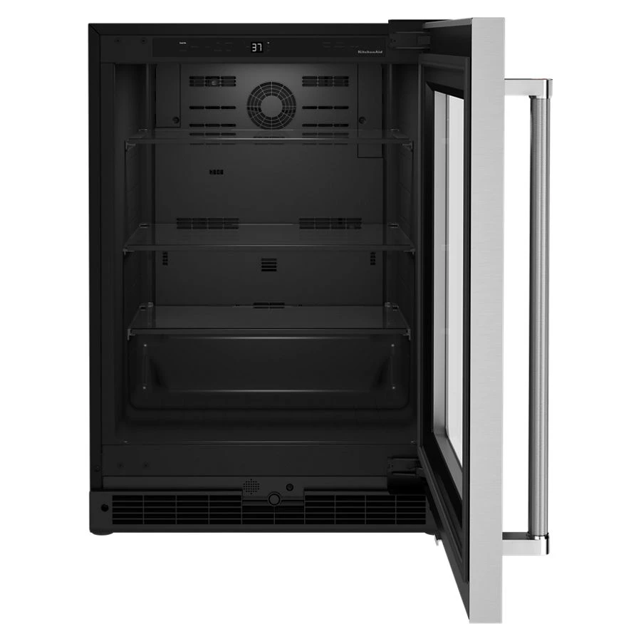 24" Undercounter Refrigerator With Glass Door KURR214KSB