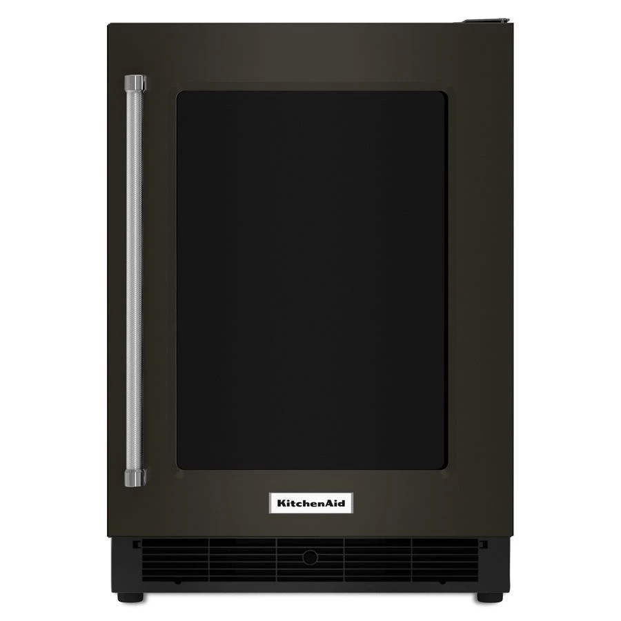 24" Undercounter Refrigerator with Glass Door and Metal Trim Shelves KURR304EBS
