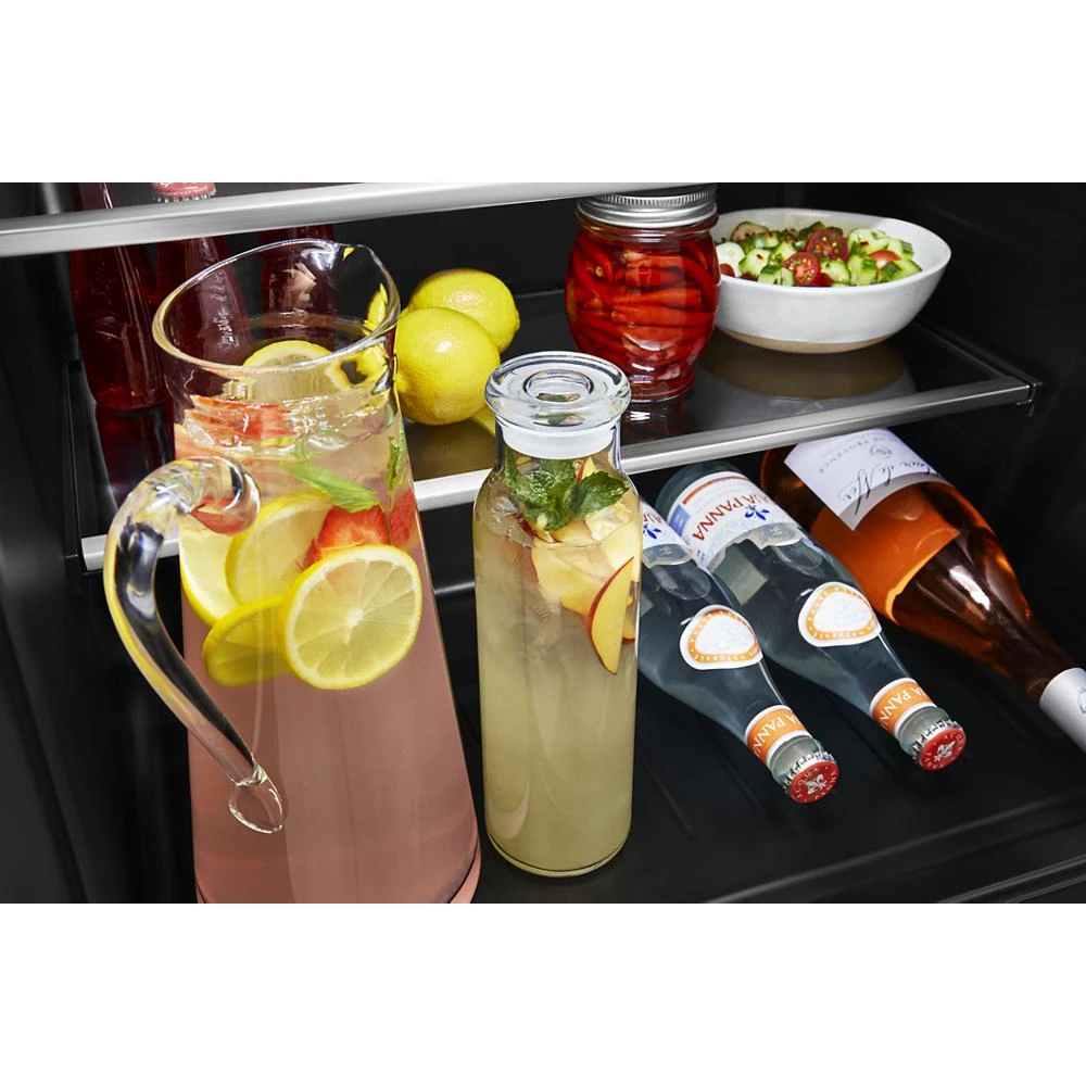 24" Undercounter Refrigerator with Glass Door and Shelves with Metallic Accents KURR314KSS