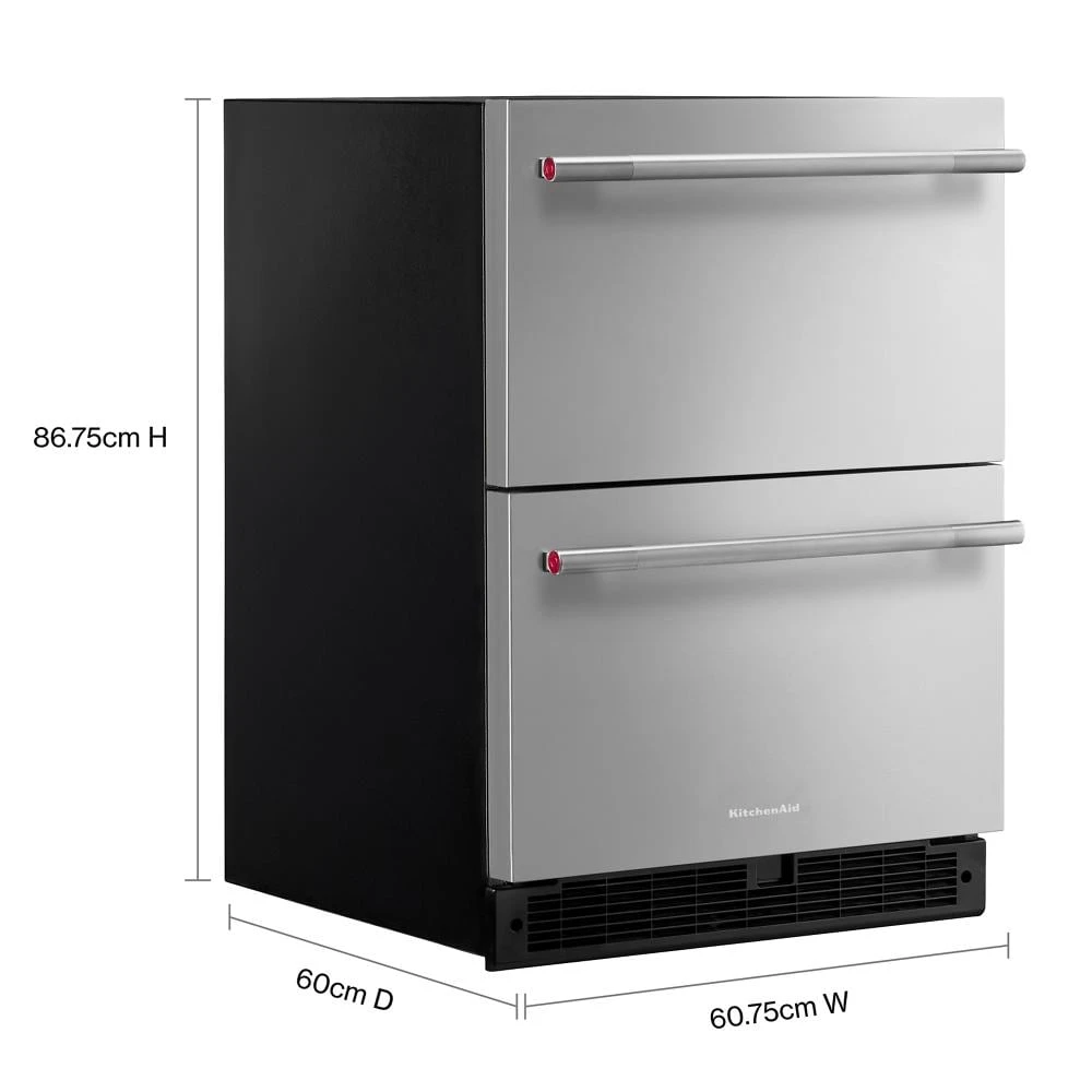 24" Stainless Steel Undercounter Double-Drawer Refrigerator view 4