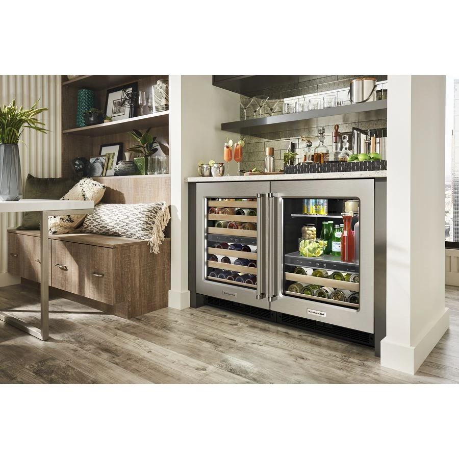 24" Undercounter Wine Cellar with Glass Door and Wood-Front Racks view 7