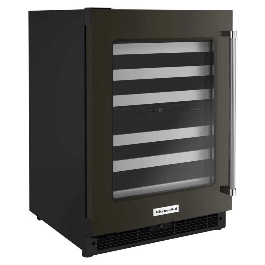24" Undercounter Wine Cellar with Glass Door and Metal-Front Racks KUWL314KBS