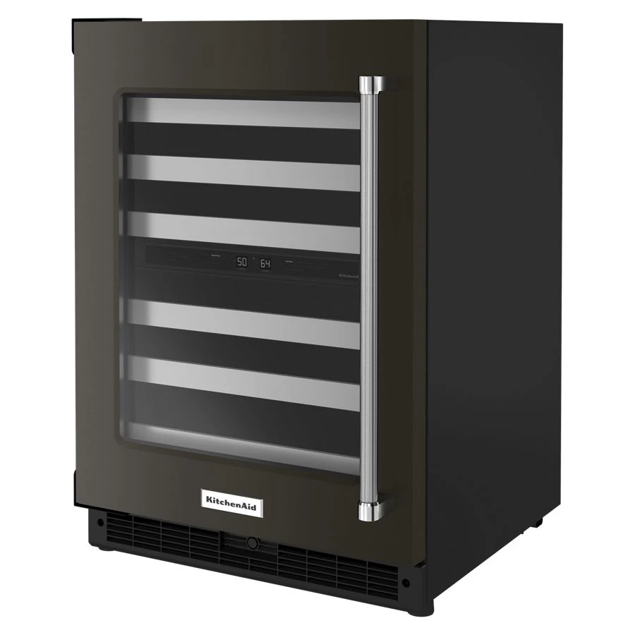 24" Undercounter Wine Cellar with Glass Door and Metal-Front Racks view 3