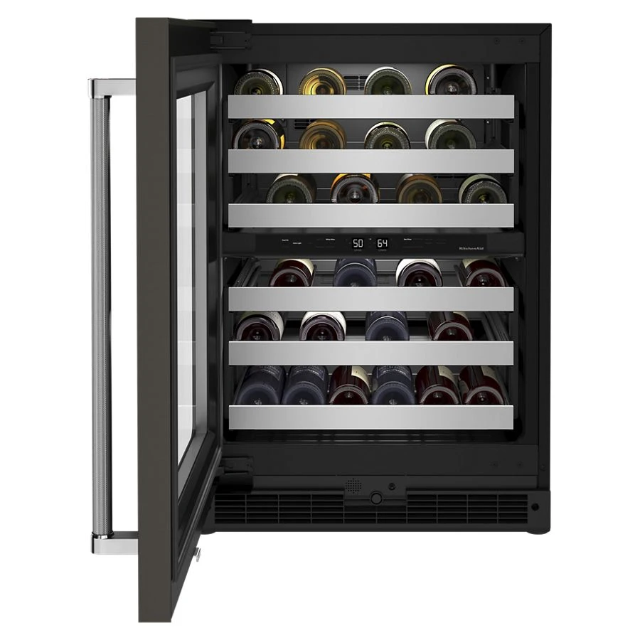 24" Undercounter Wine Cellar with Glass Door and Metal-Front Racks view 5