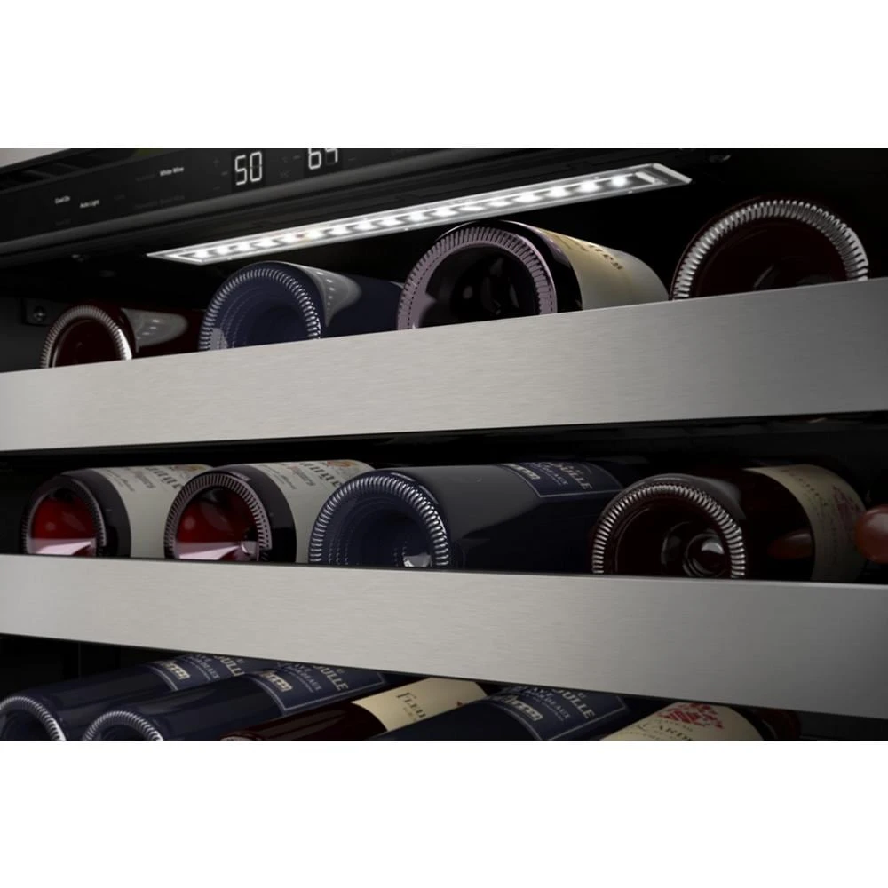 24" Undercounter Wine Cellar with Glass Door and Metal-Front Racks KUWL314KSS