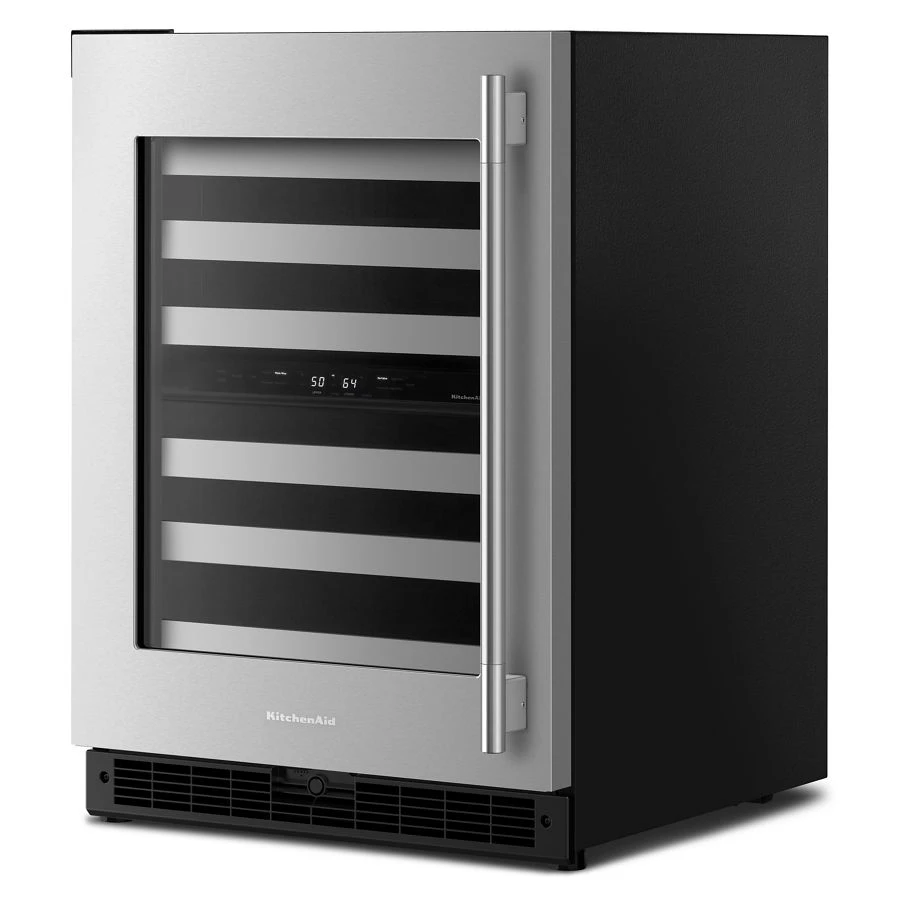 24" Undercounter Wine Cellar With Full-extension Metal-front Racks KUWL324SSB