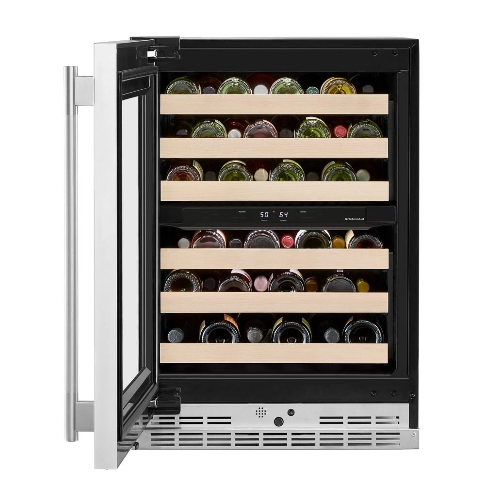 24" Undercounter Wine Cellar with Full-Extension Wood-Front Racks view 6