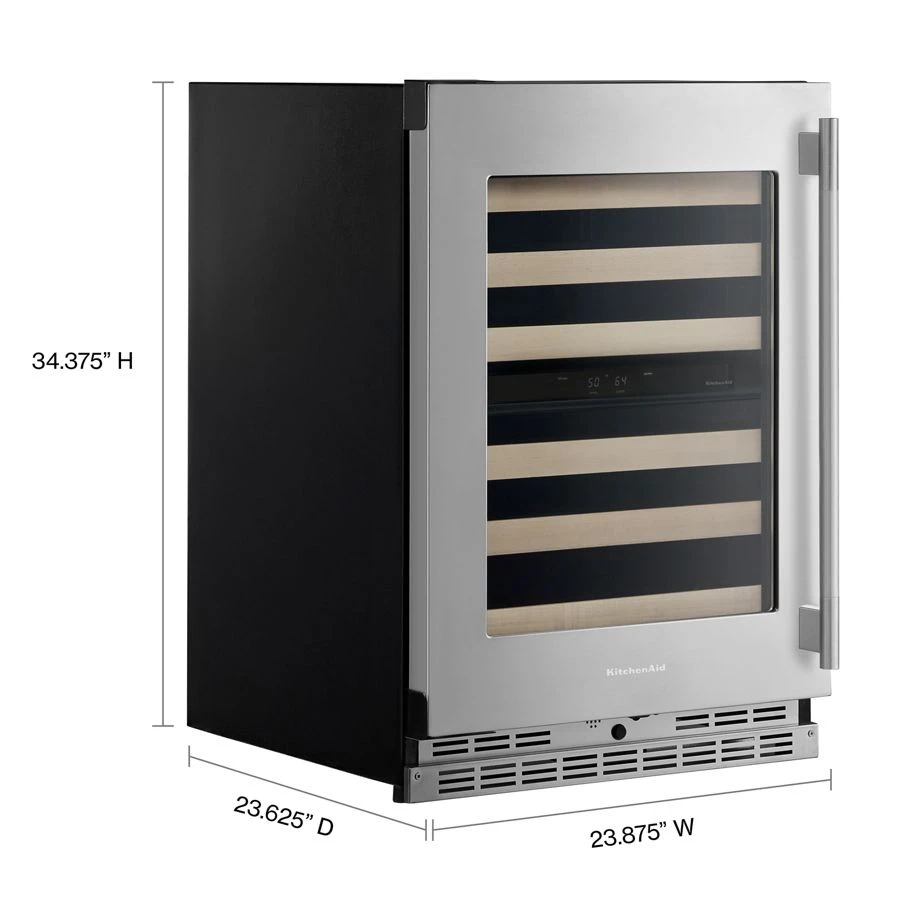 24" Undercounter Wine Cellar With Full-extension Wood-front Racks KUWL524SPS