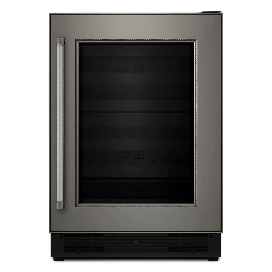 24" Panel Ready Wine Cellar with Glass Door and Wood-Front Racks KUWR204EPA