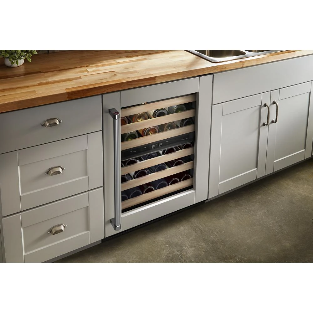 24" Panel-Ready Undercounter Wine Cellar with Wood-Front Racks KUWR214KPA